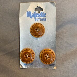 ❤️10/$10❤️ Vintage Majestic Brown Buttons - Set of 3